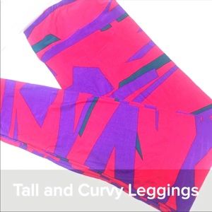 LULAROE RETRO HOT PINK 80s style LEGGINGS